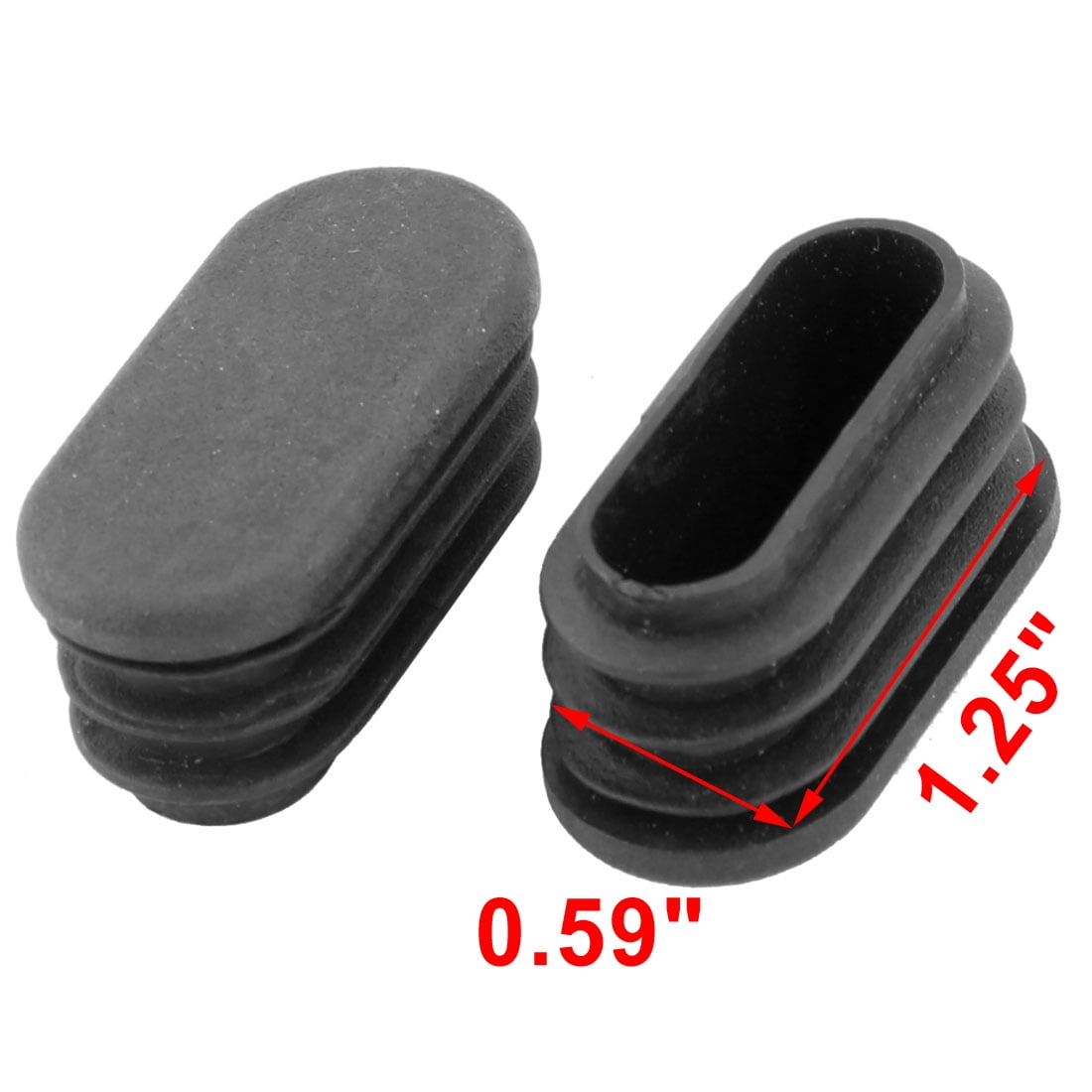 School Plastic Oval Chair Leg Foot Cover Tube Insert Black 32 x 15mm 9