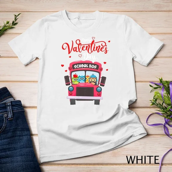 Kiraa Tee With Funny School Bus Driver Owls Valentine'S Day Matching Unisex S-5Xl T-Shirt Birthday Gifts; For Men & Women