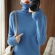 thumbnail image 1 of Suéter de solapa alta para mujer de otoño e invierno, camisa de manga larga para mujer, suéter de cuello alto adelgazante ajustado, 1 of 6