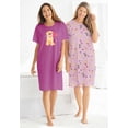 thumbnail image 5 of Dreams & Co. Plus Size 2-Pack Short-Sleeve Sleepshirt, 5 of 6