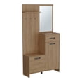 thumbnail image 5 of Depot E-Shop Olpe Hall Tree, 2 Doors, 1 Drawer, 1 Shelf, 1 Mirror, Natural Oak, 5 of 7
