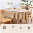 thumbnail image 2 of Faux Linen Large Oval Tablecloth Heavy Duty Wrinkle Resistant Fabric Table Cloths 60 x 120 Inch Flaxen Farmhouse Rustic Table Cover for Kitchen Dining Indoor Outdoor Tabletop Decoration, 2 of 6