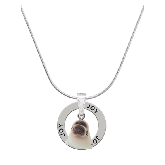 Delight Jewelry Resin Baby Seal Joy Ring Charm Necklace, 18"