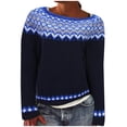 thumbnail image 1 of WEAIXIMIUNG Chandail Oversize pour Femmes Tricot Col Rond Manches Longues Tendance 2024, 1 of 7