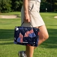 thumbnail image 3 of COEQINE US Flag Golf Cart Seat Cover Towel with Foldable Design and Carry Handle, Universal Comfort Quilted Polyester, 4 Front Pockets, for Patriotic Decor, USA American Flag, 3 of 8