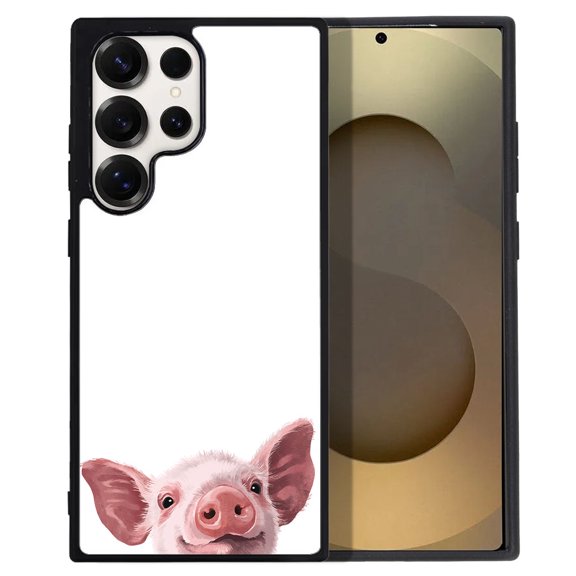 WIRESTER Shockproof Soft Rubber Cover Case for Samsung Galaxy S25 Ultra 6.8" 2025, Baby Pig
