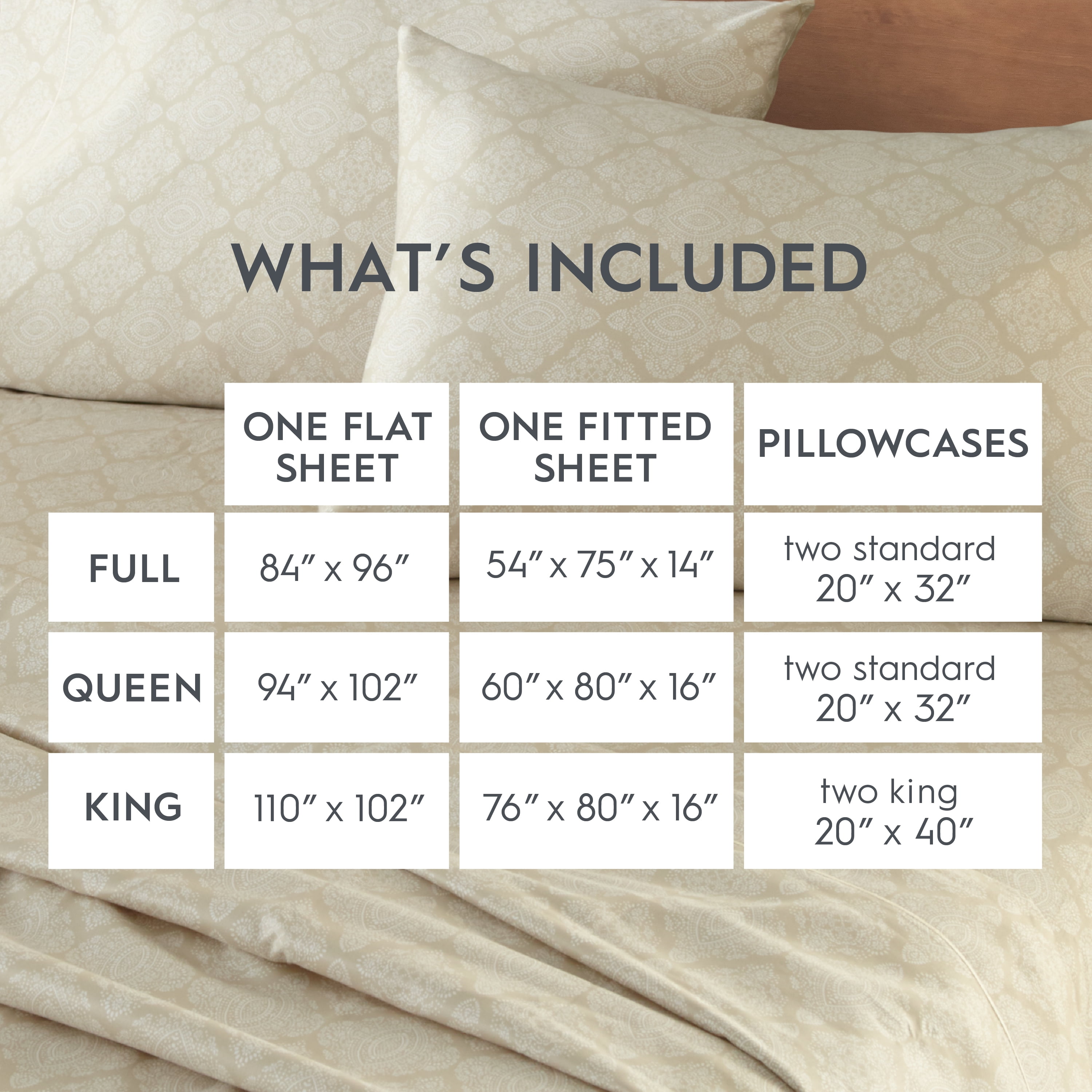 Better Homes & Gardens 2-Piece 400 Thread Count Performance Pillowcase Set, Ogee Print Almond Biscuit, Queen