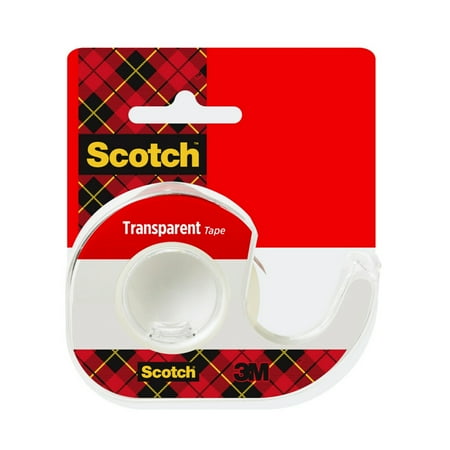 Scotch Transparent Tape, Clear, 3/4 in. x 300 in., 1 Dispenser
