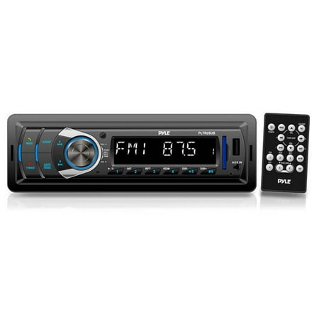 Pyle PLTR25UB Bluetooth In-Dash Receiver Headunit with USB/SD Card Readers, MP3/AUX-Input, DC 12-24V Dual Voltage Compatible