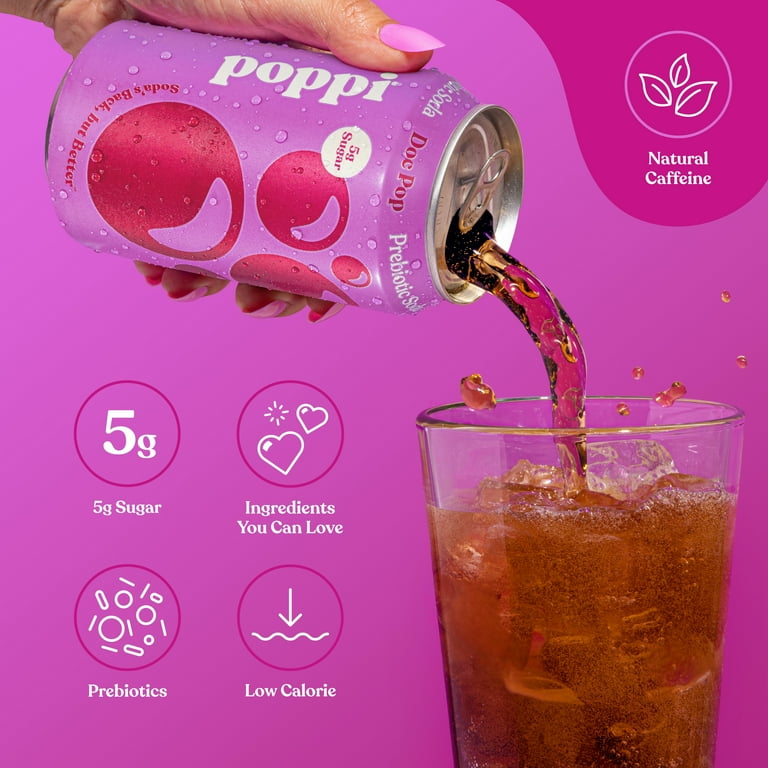 12 pack) Poppi Doc Pop Prebiotic Soda, 12 oz, 1 Pack Can - Walmart.com