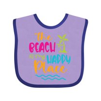 Inktastic Spring Break the Beach is My Happy Place Boys or Girls Baby Bib