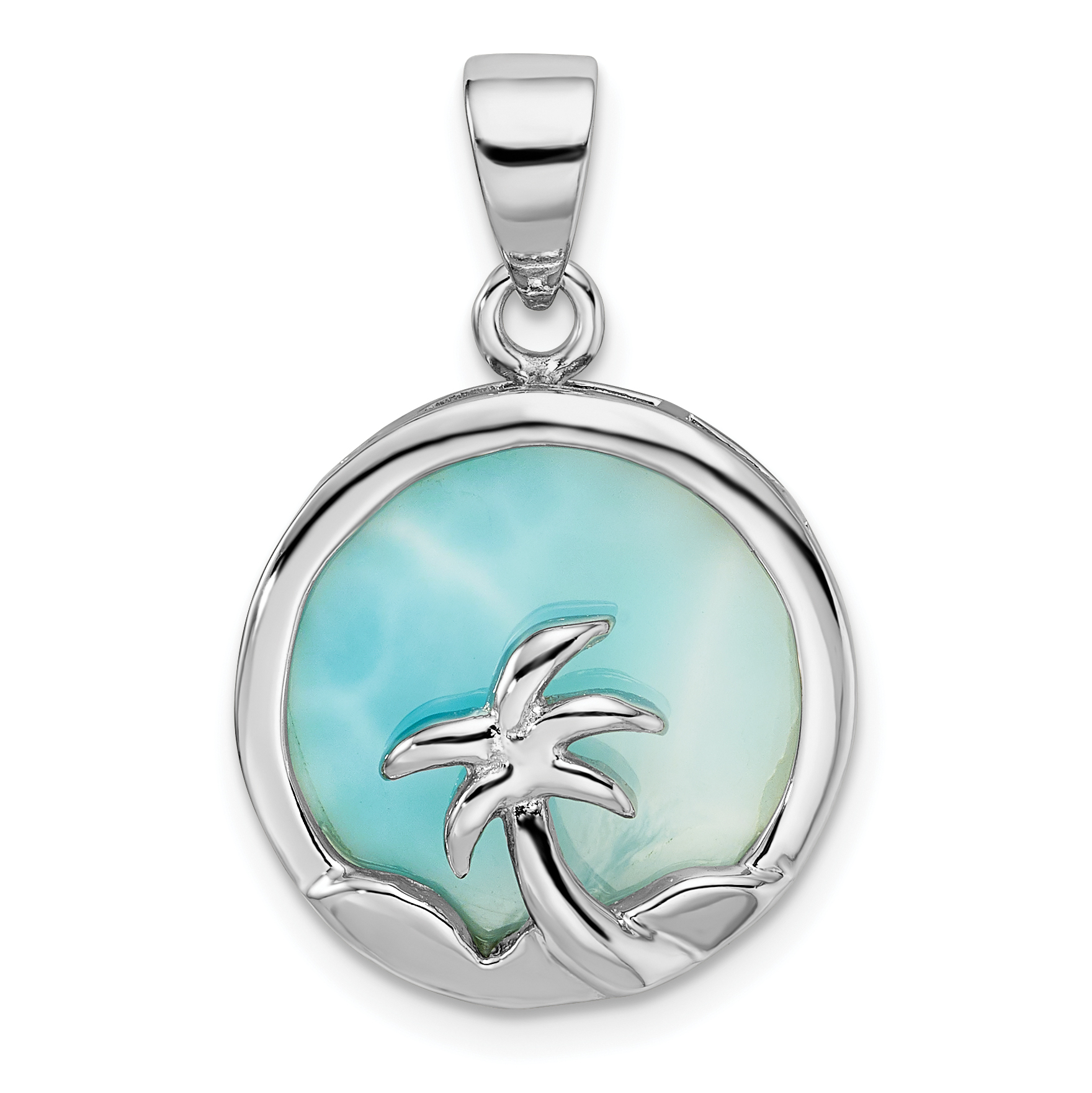 Tropical USA Sterling Silver Larimar Cute Heart Necklace Pendant with 18 Box Chain Tropical USA Sterling Silver Larimar Cute Heart Necklace Pendant with 18 Box Chain