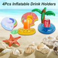 thumbnail image 4 of Flotadores inflables para piscina con 4 soportes para bebidas inflables, hamaca portátil para piscina de agua, silla de montar, tumbona, flotadores para bebidas, taza inflable para publicidad, 4 of 4