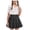 Black, variant on Girls Polka Dot Mini Stretch Waist Full Round Skater Skirts for Party or Casual Sport