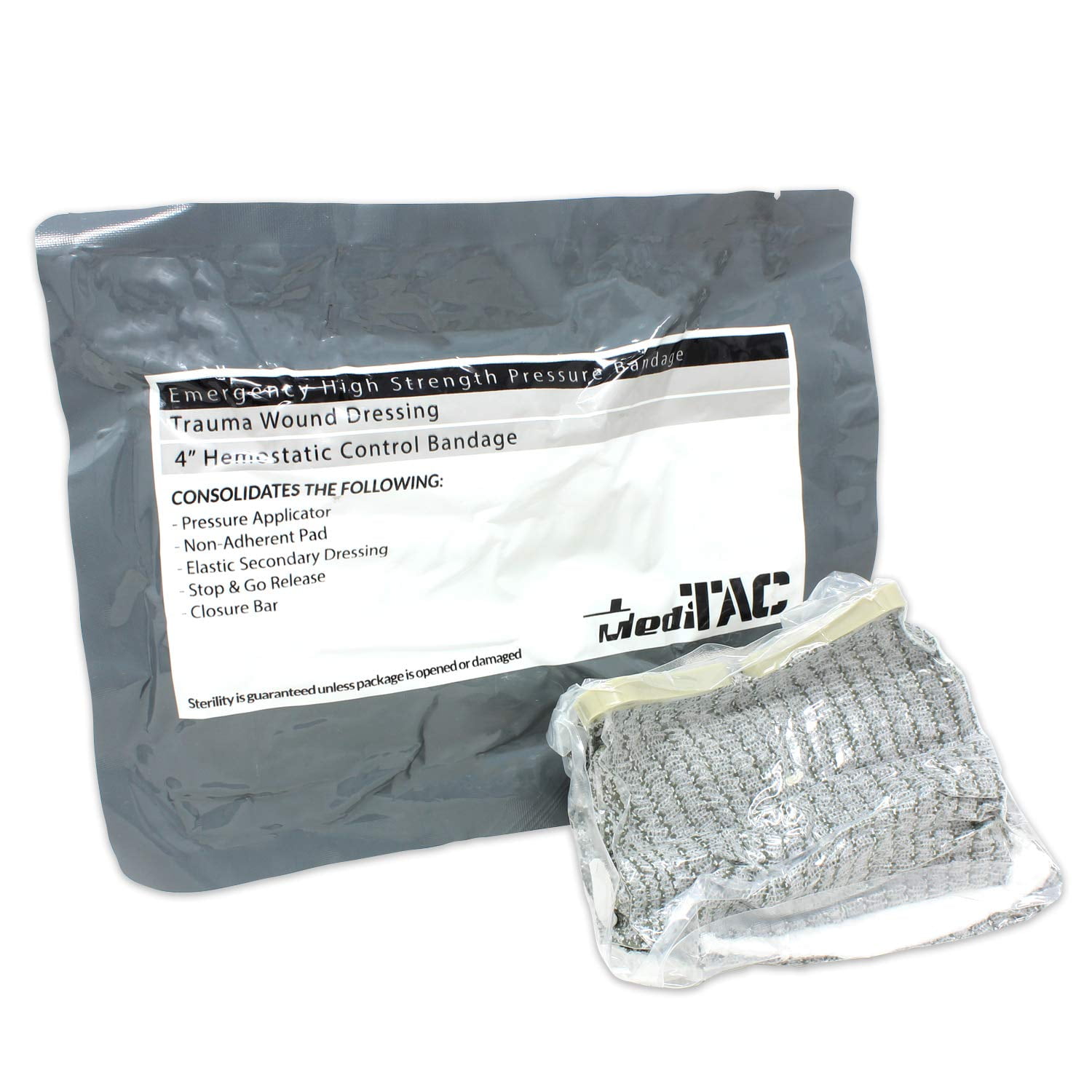 MedITAC Emergency Hemostatic Pressure Bandage 4 Inch for Trauma Wound Dressing - Walmart.com MedITAC Emergency Hemostatic Pressure Bandage 4 Inch for Trauma Wound Dressing - Walmart.com