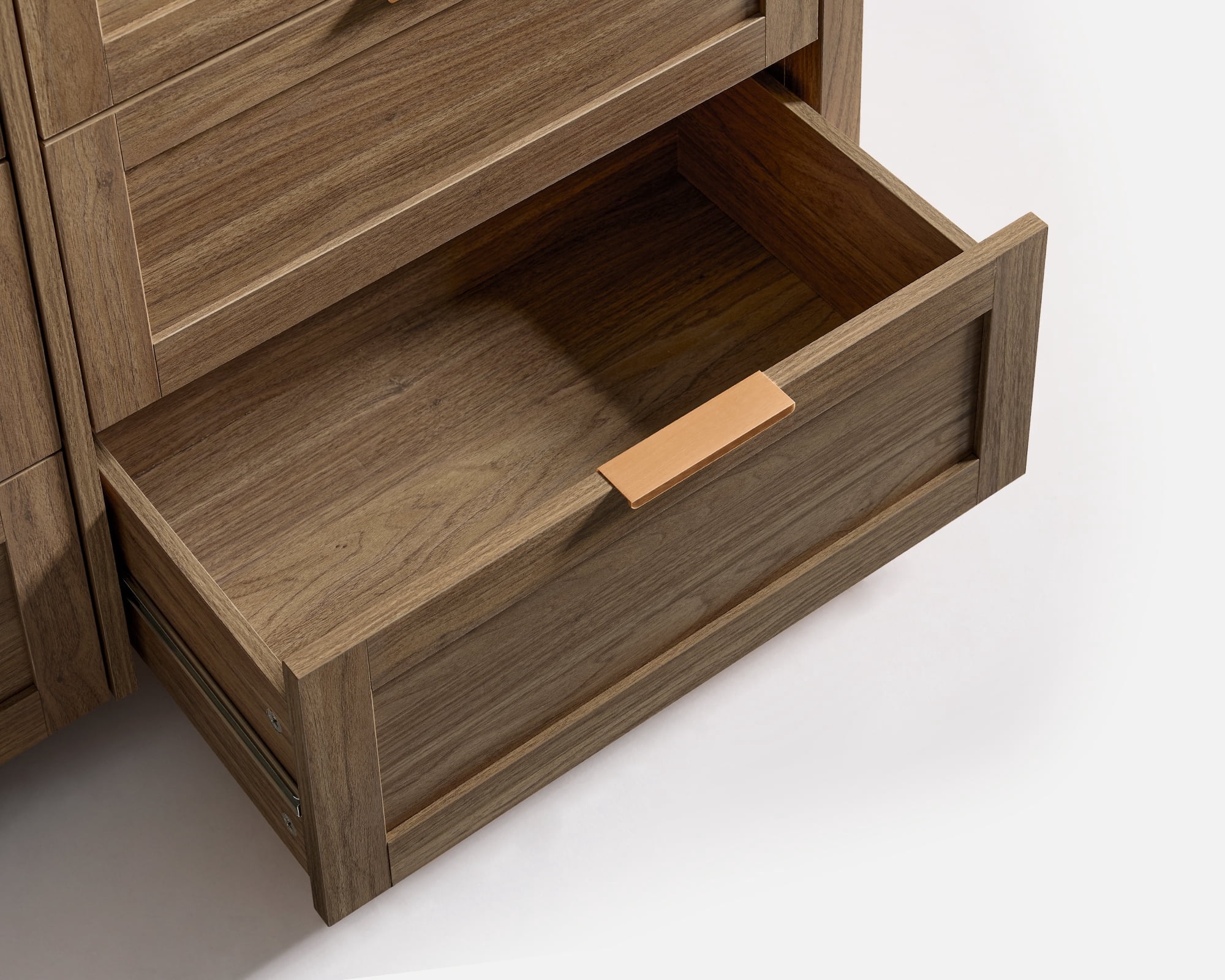 ARKANTOS Wooden 6 Drawer Double Dresser, Large Modern Chests of Drawers for Bedroom, Deep Walnut