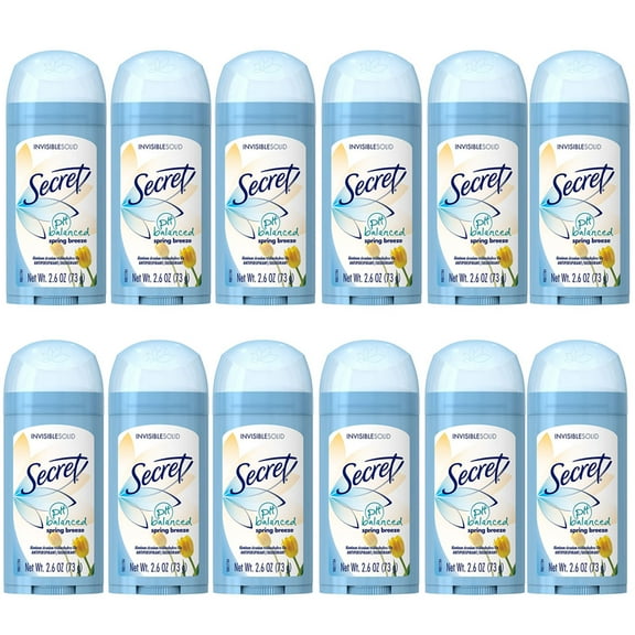 Secret Original Invisible Solid Antiperspirant Deodorant, Spring Breeze, 2.6 oz (12 pack) (Bundle)