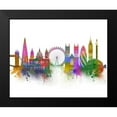 thumbnail image 2 of Fab Funky 18x15 Black Modern Framed Museum Art Print Titled - London Skyline Rainbow Bright, 2 of 5