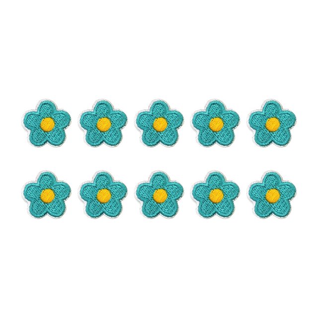 Monstrate 10 Uds. Parche de flores para planchar, parches bordados con patrón para reparación de vaqueros autoadhesivos duraderos para Tela de costura y artesanía Verde