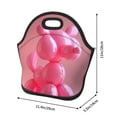 thumbnail image 3 of Pofeuu Pink Balloon Puppy Art Print Neoprene Lunch box Insulated Soft Bag Mini Cooler Thermal Meal Tote Kit for Boys, Girls,Men,Women,School,Work, Office,Black, 3 of 7