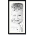 thumbnail image 1 of 15x34 inch  black picture frame with 2 inch single white mat, singlemat-frbw26079-15x34-1402, 1 of 2