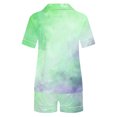 thumbnail image 4 of Tnhcen Women's 2 Piece Print Pajamas Set Button Short Sleeve Top Shorts Sleepwear Home Clothes Set S-2XL, 4 of 5