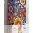 thumbnail image 6 of Boho Blue Flower Sheer Curtains 84 Inch Length 2 Panels Set Window Treatments, Spring Bohemia Chic Red Yellow Floral Rod Pocket Semi Curtains for Living Room/Bedroom/Kitchen Décor, 104"W x 84"L, 6 of 7