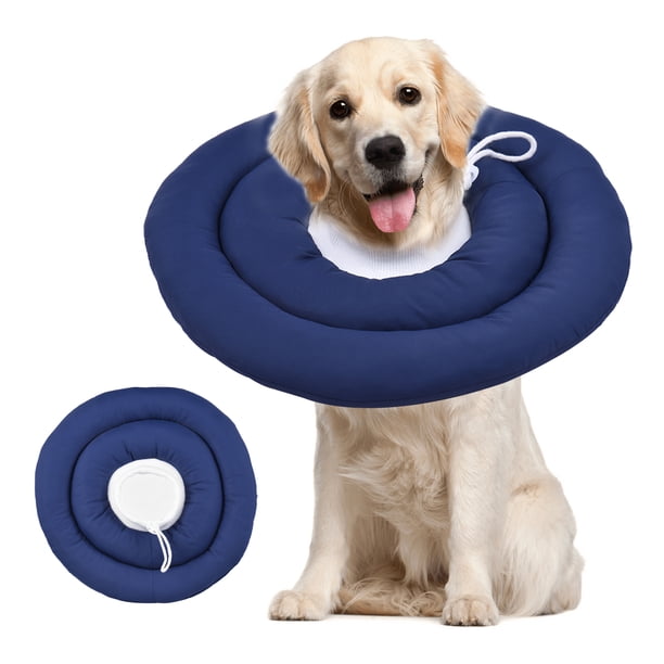 Coloque de recuperación de mascotas de cono desespués de la cirugía collar de cono para perros con cuello Ajustable Drawantre -waterprof Donut Donut Collar para Pequeñas