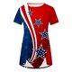 thumbnail image 4 of Blusas de Manga Corta para las Mujeres Botón Impreso Cuello Redondo Top Casual, Blusas para las Mujeres Casual, 4 of 5