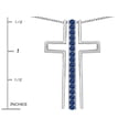 thumbnail image 2 of Star K � 2 in 1 Straight Path Cross Pendant Necklace wtih Round Created Sapphire, 2 of 9