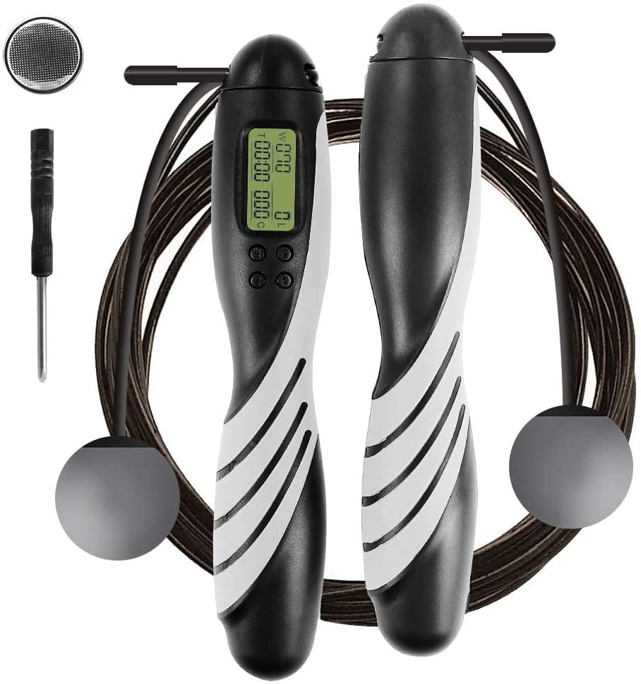Jump rope digital counter adjustable speed rope jumping rope with