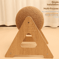 thumbnail image 2 of Interactive Cat Scratcher Toy with 360° Rotating Ball - Hemp Rope-Wrapped Scratching Post for Nail Grinding, Durable Sisal Material, Triangular Stable Structure, Dual-Function Self-Play & Claw Care,, 2 of 4