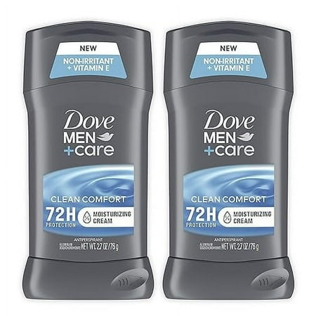 Dove Men+Care Antiperspirant & Deodorant Stick, Clean Comfort, Twin Pack, 2.7 Oz, 2 Pack