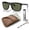 Polished Blk Frame | Polarized Green Lens, variant on Ray-Ban RB4547 BOYFRIEND TWO POLARIZED Square Shaped Sunglasses for Men & Women - Includes Official Rayban Eyewear Kit - Ideal Formal & Casual Wear Sunglasses - Brown Lens