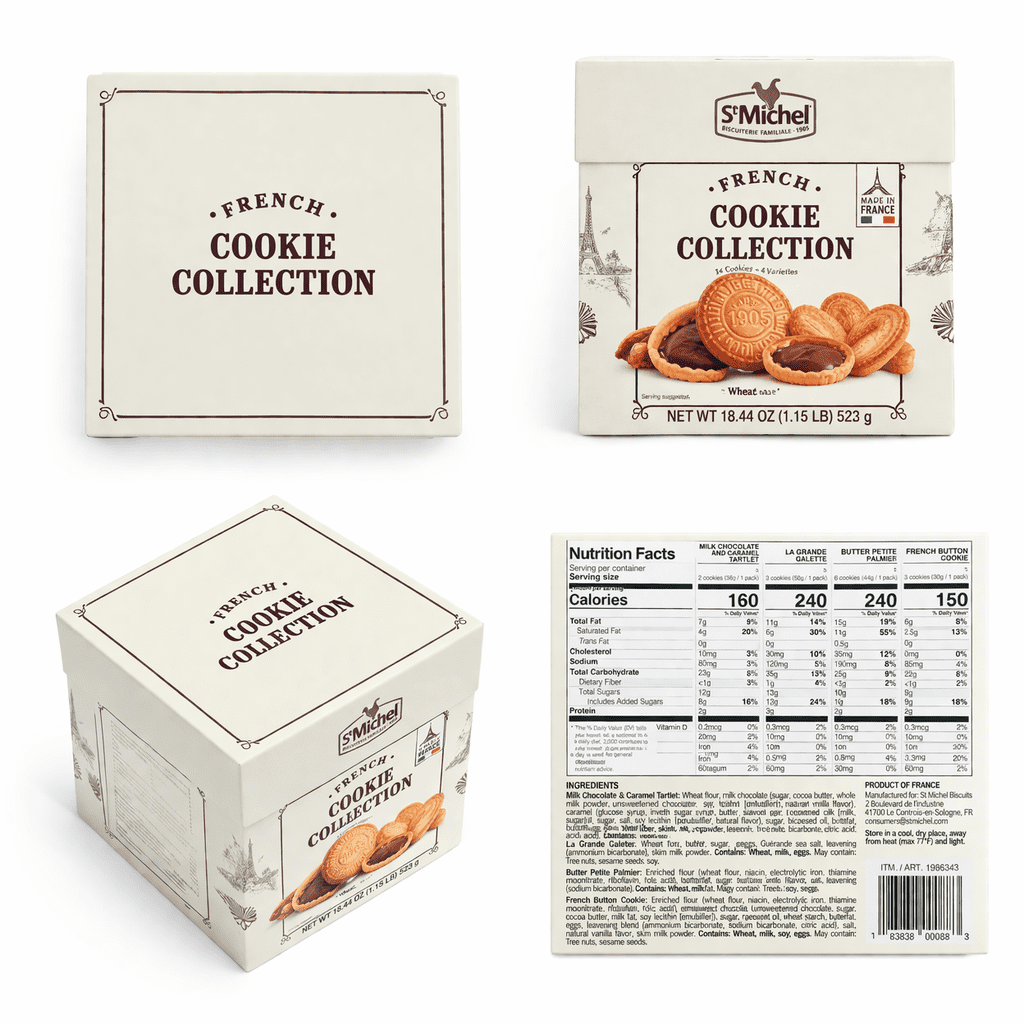 St Michels French Cookie Collection 18.44 Ounce, 44 Cookies, 4 Varieties