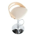 thumbnail image 6 of Cassis Mid-Century Modern Adjustable Barstool With Swivel In Natural Wood And Cream Faux Leather, 6 of 7