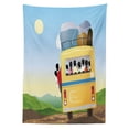 thumbnail image 3 of Ambesonne Cartoon Tablecloth Rectangular Table Cover, Crowded Yellow Bus, 60"x90", Multicolor, 3 of 4
