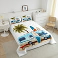 thumbnail image 3 of Coastal Beach Surf Twin Bedding Set,Surfboard Surfer Comforter&nbsp;Set,Hawaiian Palm Tree Surfing Quilt Bed Set RV Car Decor Ocean Sea Bed Comforter&nbsp;Set 2Pcs, 3 of 6