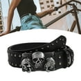 thumbnail image 2 of Skull Buckles Waist Belt Skinny Chain for Cowgirl Buckles Modern Waistband Waist Chain Studded Belt, 2 of 8