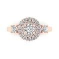 thumbnail image 2 of 1.6 ct Brilliant Round Cut Moissanite 14k Rose Gold Halo Solitaire with Accents Bridal Wedding Engagement Promise Anniversary Ring for Women size 6, 2 of 7