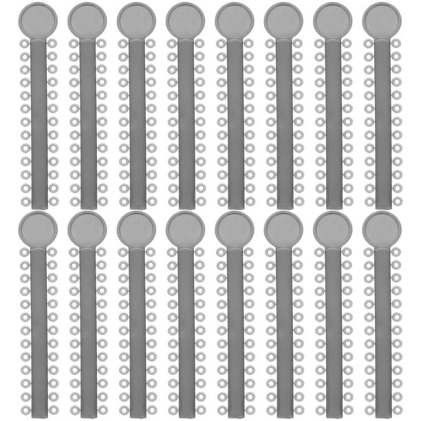 EeaseMX 40 piezas de materiales dentales, ligaduras elásticas, anillos, suministros de ortodoncia, ligaduras dentales (grises)