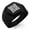 Black, variant on Stainless Steel Celtic Quaternary Eternity Knot Engraved Hexagon Crest Flat Top Biker Style Polished Ring