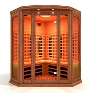Maxxus Sauna 3-Person Corner Full Spectrum Near Zero EMF (Under 2MG) FAR Infrared Sauna