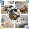 thumbnail image 4 of Black White Gray Gold Marble Pattern Rectangle Tablecloth 60"x84",Waterproof Polyester Rectangle Table Cloth, Wipeable Spillproof Polyester Tablecloth for Dining, Camping, Indoor and Outdoor, 4 of 5