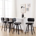 thumbnail image 3 of ANMINY Swivel Counter Height Bar Stools, Set of 1, Upholstered Faux Leather Barstools with PU Back, 26" Seat Height Bar Chairs for Kitchen Island, Bentwood Wood Frame, 3 of 11
