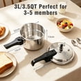 thumbnail image 5 of 3.5 Quart/3 Liter Aluminum Pressure Cooker,Pressure Canner with 10 PSI Pressure Relief Valve and Steaming Rack, 5 of 7