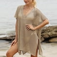 thumbnail image 4 of Ohufall Plus Size Swimsuit Cover Up for Women Summer Crochet Bathing Suit Cover Up Swimwear Beach Coverups, 4 of 4