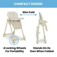 thumbnail image 3 of Little Folks by Delta Children 2-in-1 SlimFold High Chair for Babies and Toddlers, Cream, 3 of 18