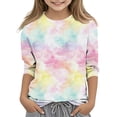 thumbnail image 3 of Shirts for Girl Crew Neck Kids Girls Short Sleeve Tees for Boys Tie Dye Tee Boys Girls Blouse Size 14 New Arrivals, 3 of 5