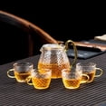 thumbnail image 2 of Juego de tetera de vidrio transparente con borosilicato alto para el hogar y la oficina 1xTetera + 4xTaza de té, 2 of 6